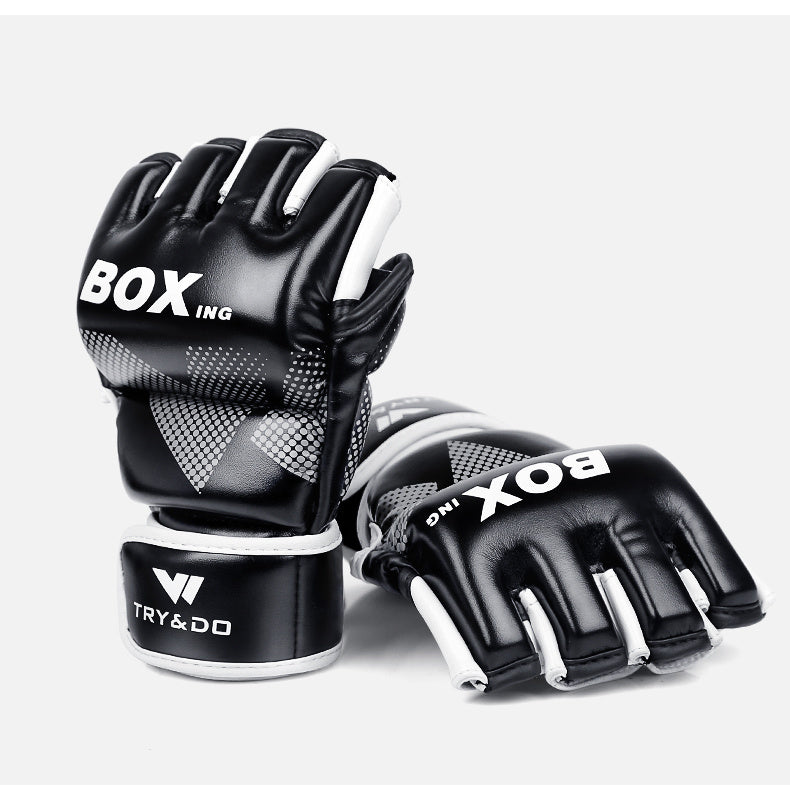 Men's Half-Finger Boxing Gloves - Pro Training Gear