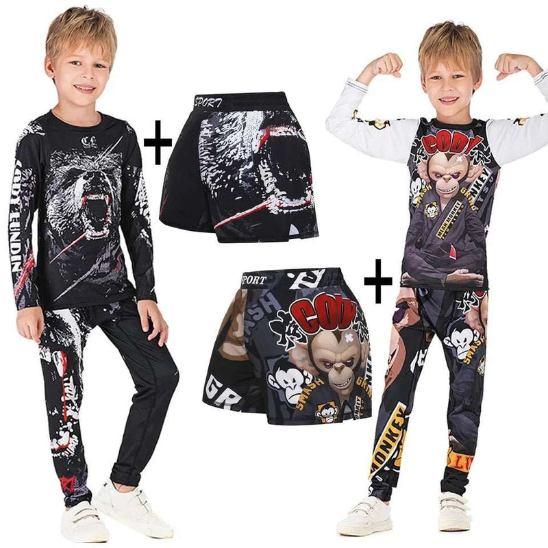 Elevate Your Game with Ruggeda's Kids' Jiu Jitsu Rashguard Set!